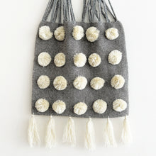 Load image into Gallery viewer, Wool Pom Shoulder Bag in Gray &amp; Cream