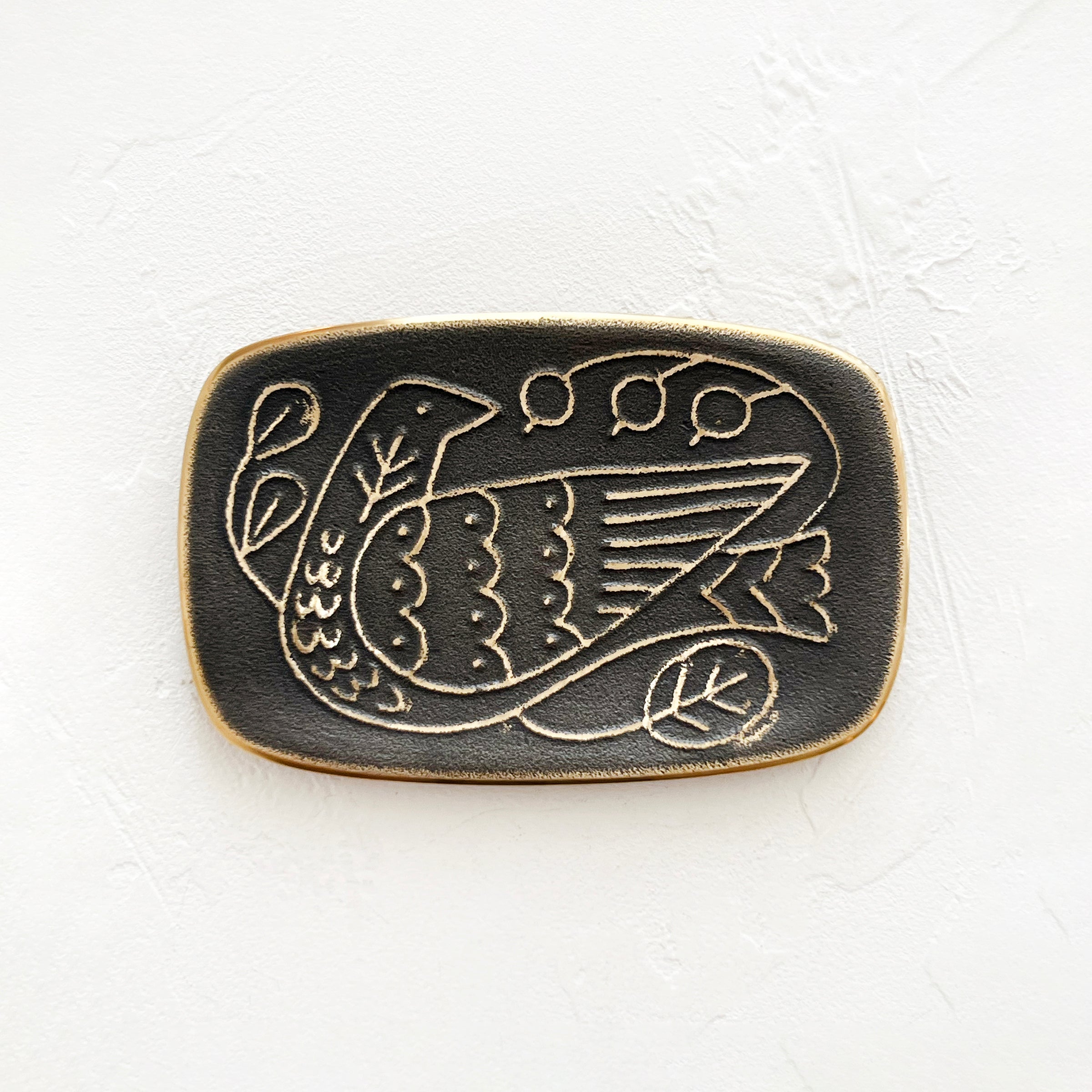 Brass Bird Tray in Black