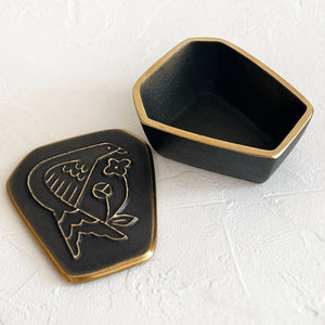 Brass Bird Box in Black