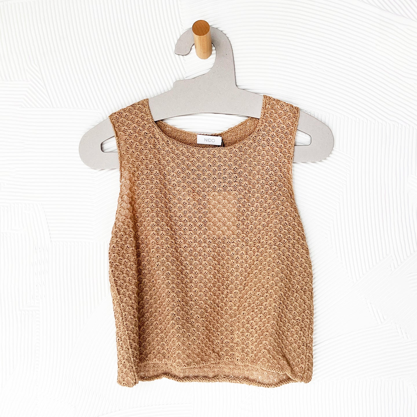 Textured Vest in Camel