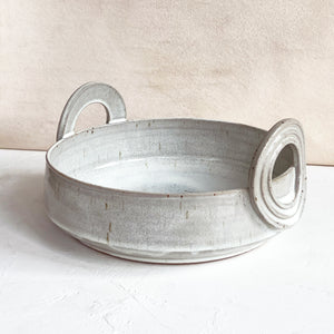 Handled Serving Bowl in Gray