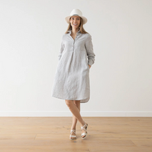 Load image into Gallery viewer, Camilla Linen Dress in Silver Melange