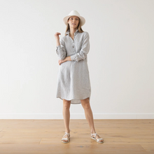 Load image into Gallery viewer, Camilla Linen Dress in Silver Melange