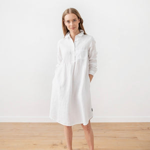 Camilla Linen Dress in White