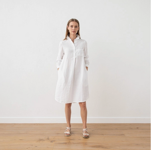 Camilla Linen Dress in White