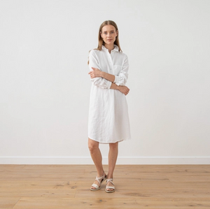 Camilla Linen Dress in White