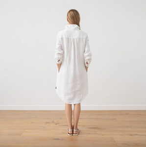 Camilla Linen Dress in White