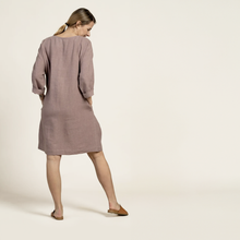 Load image into Gallery viewer, Maya Linen Smock Dress in Faded Rose