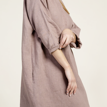 Load image into Gallery viewer, Maya Linen Smock Dress in Faded Rose