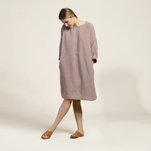 Load image into Gallery viewer, Maya Linen Smock Dress in Faded Rose