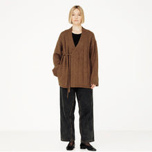 Load image into Gallery viewer, Roan Wrap Cardigan in Saddle