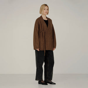 Roan Wrap Cardigan in Saddle