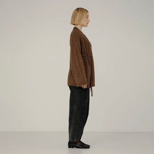 Roan Wrap Cardigan in Saddle