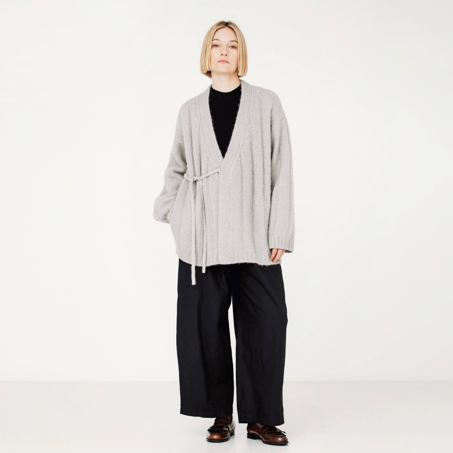 Roan Wrap Cardigan in Fog