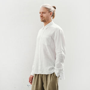 Optical White Linen Larch Shirt