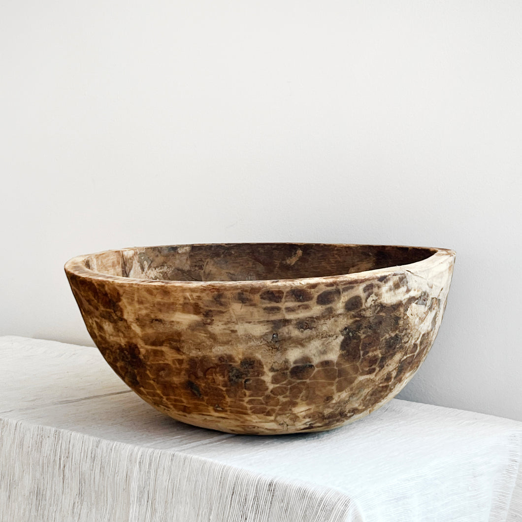 Large Nepali Wooden Bowl